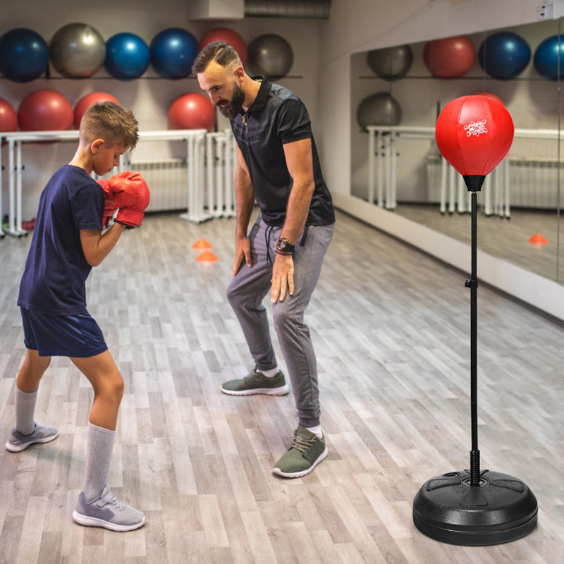 Adjustable Height Punching Bag with Stand plus Boxing Gloves for Both Adults and Kids