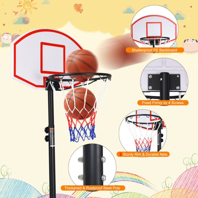 Adjustable Basketball Hoop System Stand with Wheels