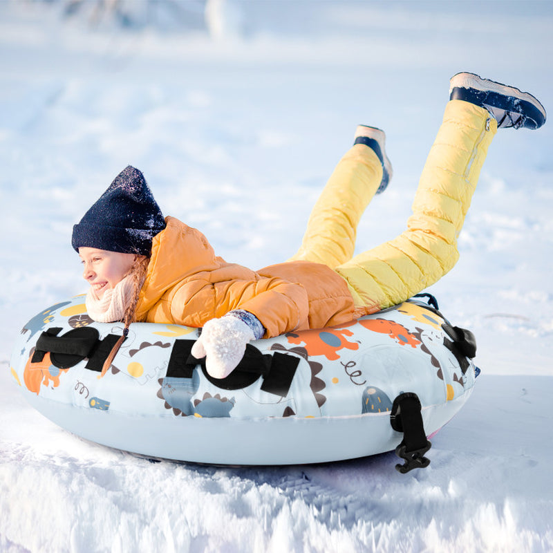 52 Inch Inflatable Snow Sled with Cold-Resistant and Heavy-Duty Material