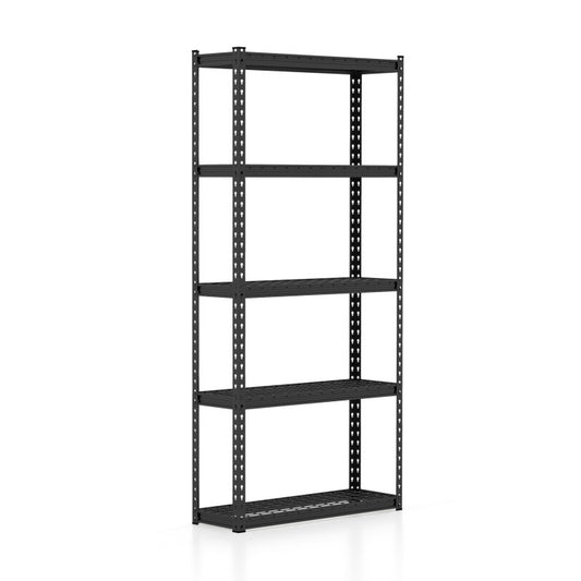 5-Tier Metal Shelving Unit with Anti-Slip Foot Pad Height Adjustable Shelves for Garage