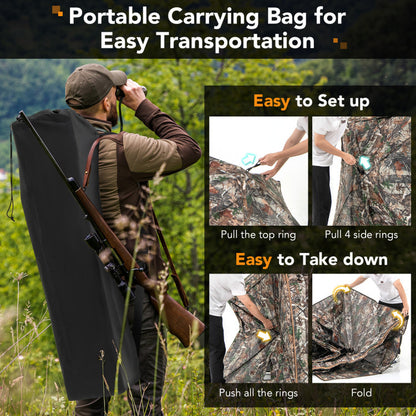 5-IN-1 Detachable Hunting Blind for 2-3 People with Skylight