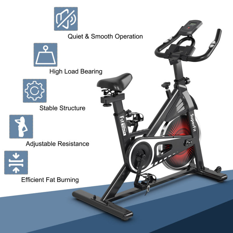 Indoor Silent Belt Drive Adjustable Resistance Cycling Stationary Bike