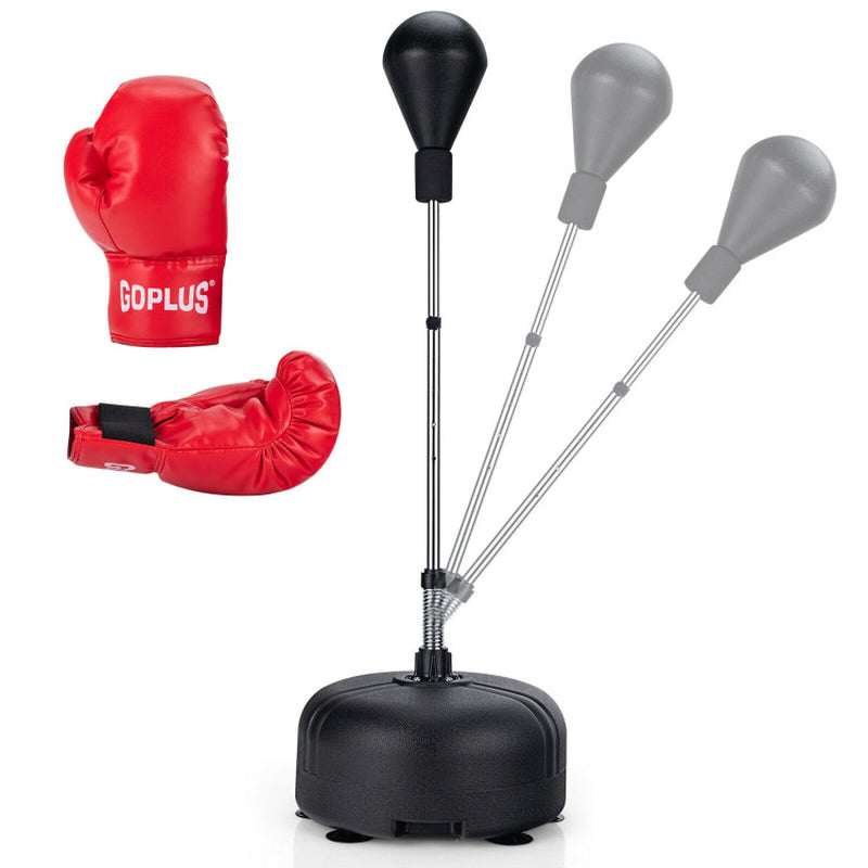 Adjustable Freestanding Punching Bag with Boxing Gloves