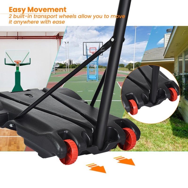 Adjustable Basketball Hoop System Stand with Wheels