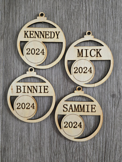 Personalized Christmas Ornaments (Name & Year)