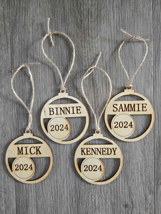 Personalized Christmas Ornaments (Name & Year)