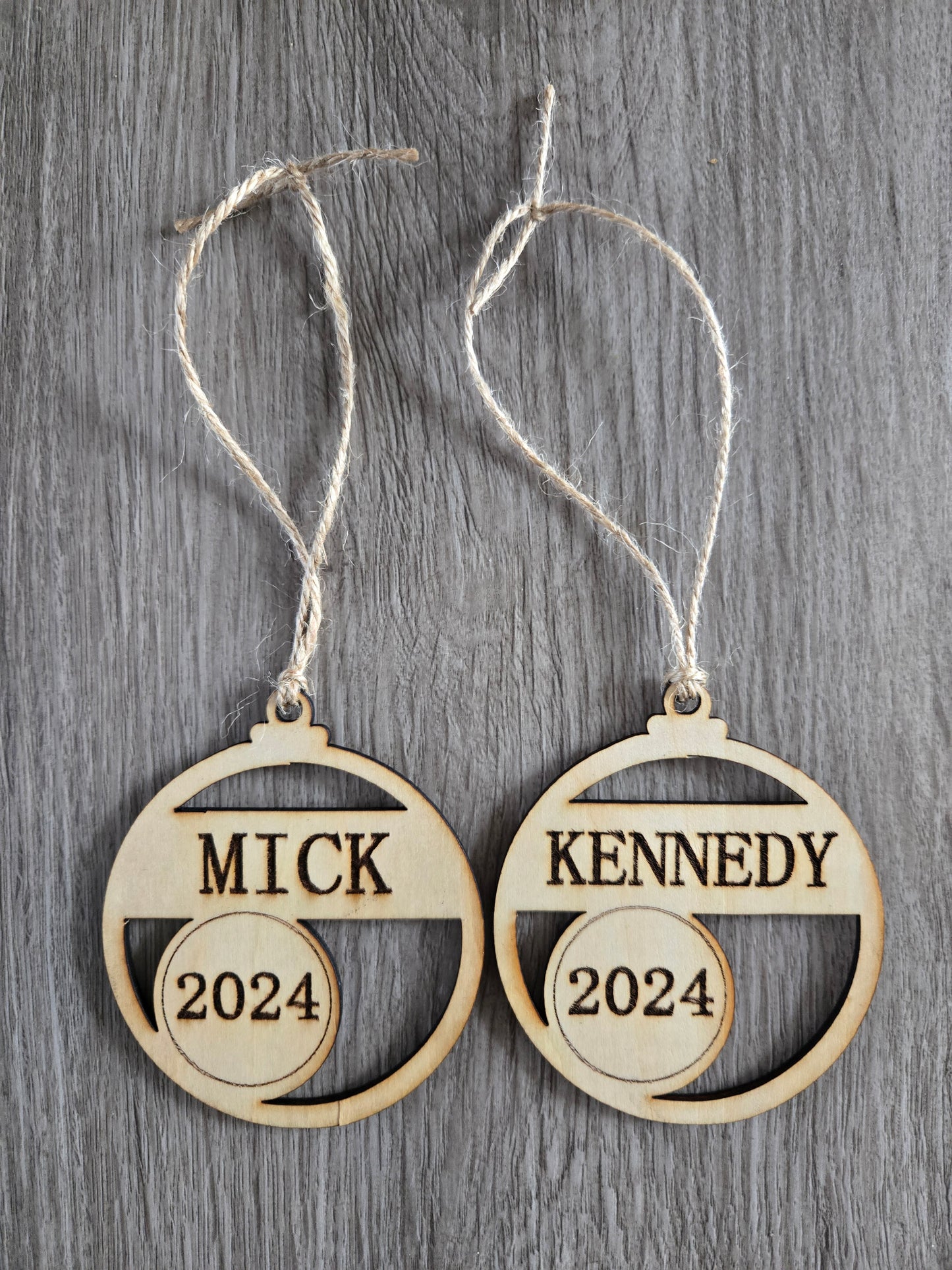 Personalized Christmas Ornaments (Name & Year)