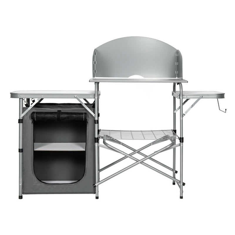 Outdoor BBQ Portable Grilling Table with Windscreen Bag