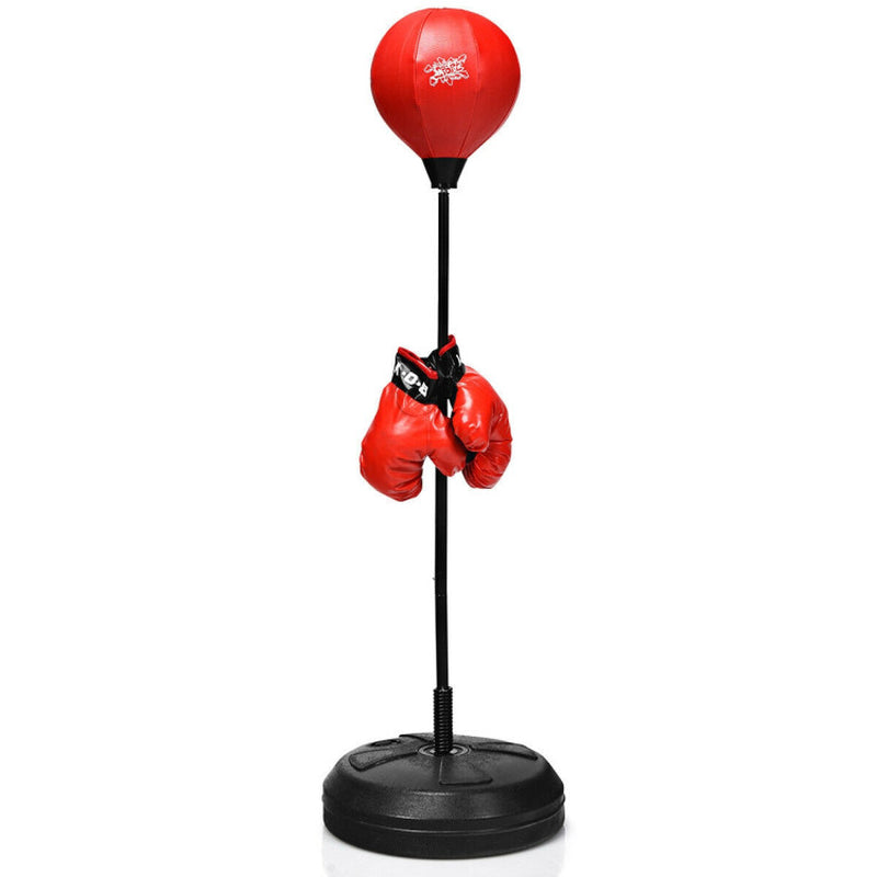 Adjustable Height Punching Bag with Stand plus Boxing Gloves for Both Adults and Kids