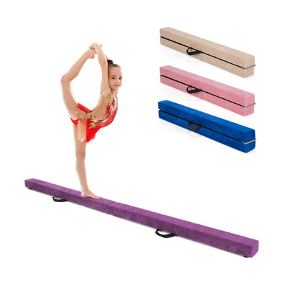 7 Feet Folding Portable Floor Balance Beam with Handles for Gymnasts