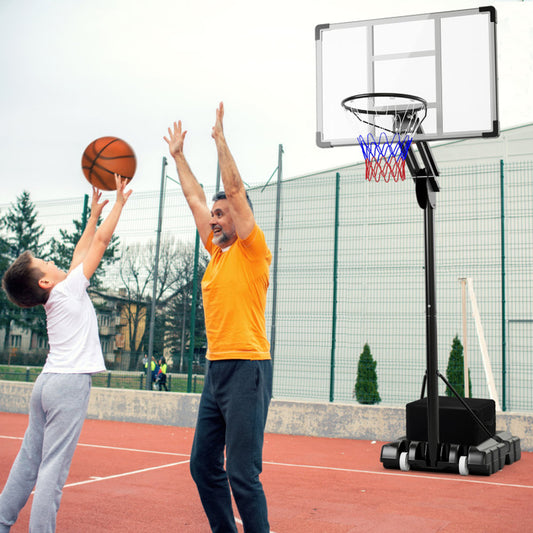 4.9-10 Feet Adjustable Basketball Hoop with Shatterproof Backboard