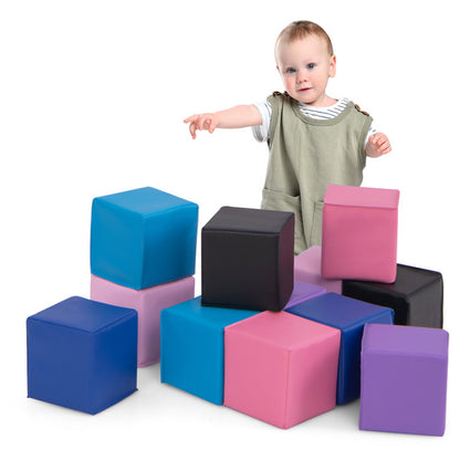 12 Pieces Soft Foam Building Blocks Climbing Foam Cubes Set for Kids