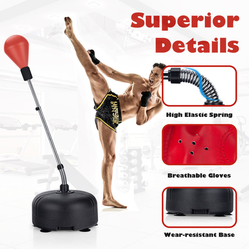 Adjustable Freestanding Punching Bag with Boxing Gloves