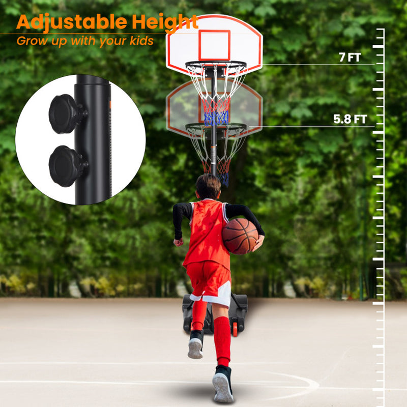 Adjustable Basketball Hoop System Stand with Wheels