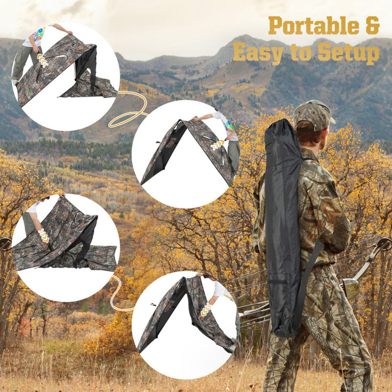 2-Panel Hunting Ground Blind Pop up Fence with 3 Shoot through Ports