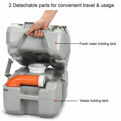 5.3 Gallon Portable Travel Toilet with Piston Pump Flush