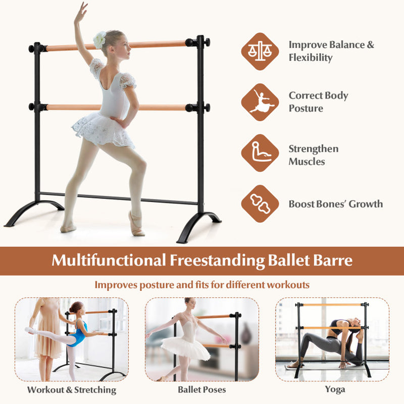 4 Foot Portable Freestanding Double Ballet Barre