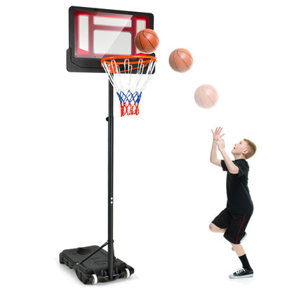 4.3-8.2 Feet Portable Basketball Hoop with Adjustable Height and Wheels