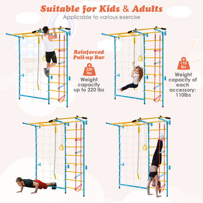 7 in 1 Kids Indoor Gym Playground Swedish Wall Ladder