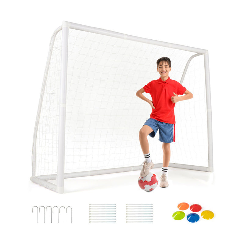 8' X 6' Soccer Goal with Ground Stakes and Soccer Cones