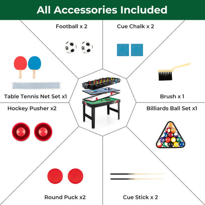 4-In-1 Multi Game Table with Pool Billiards