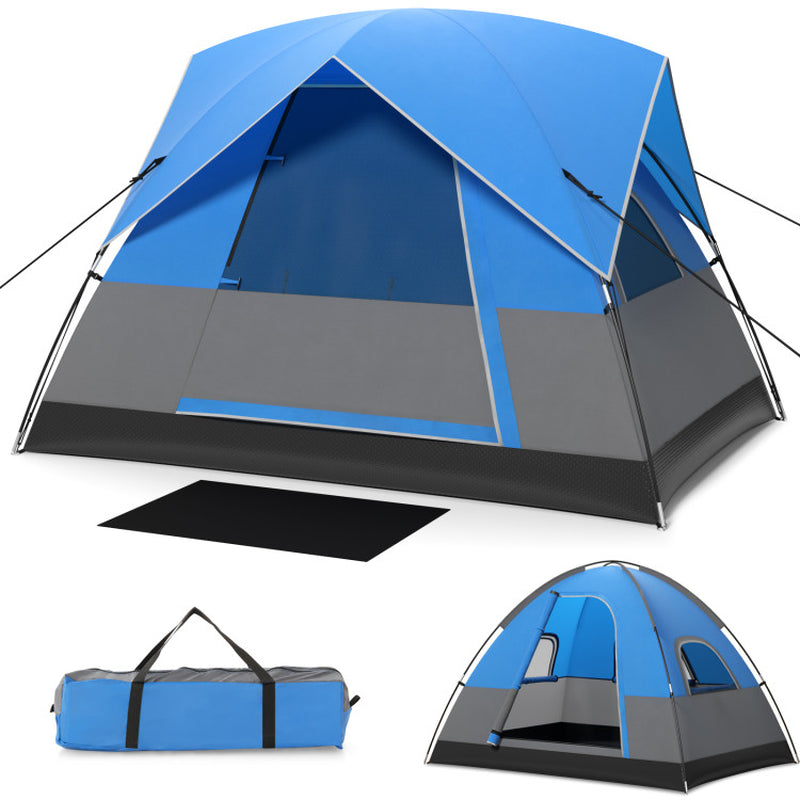 3 Person Outdoor Camping Tent with Removable Floor Mat for Camping Hiking Traveling