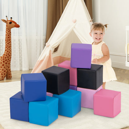 12 Pieces Soft Foam Building Blocks Climbing Foam Cubes Set for Kids