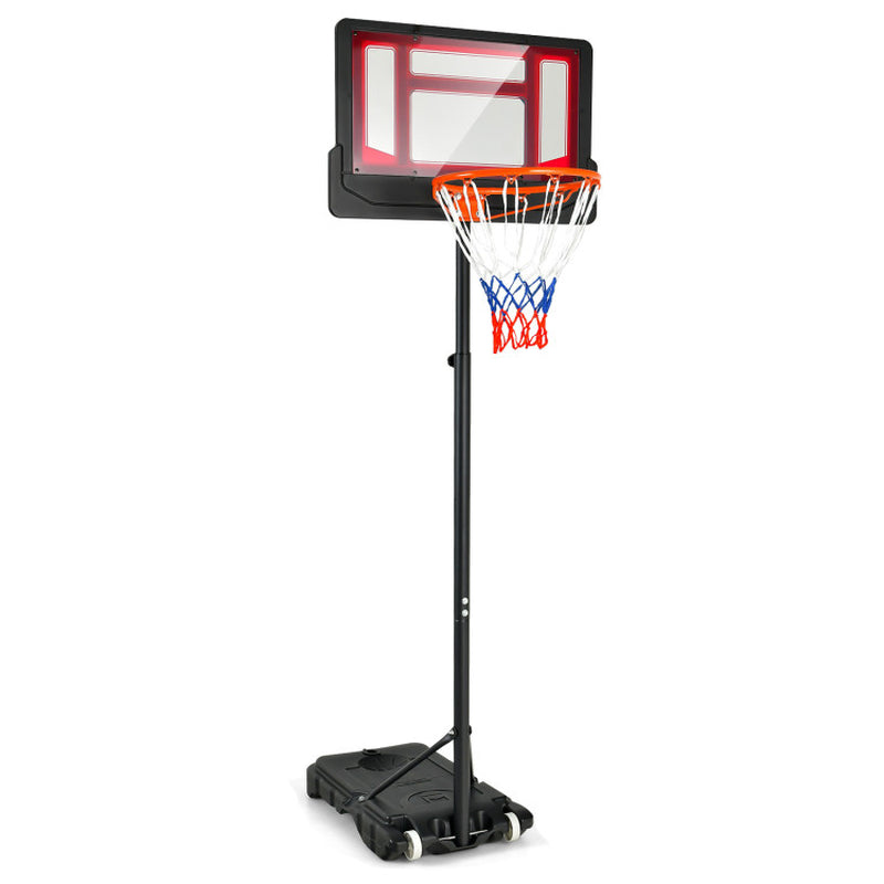 4.3-8.2 Feet Portable Basketball Hoop with Adjustable Height and Wheels