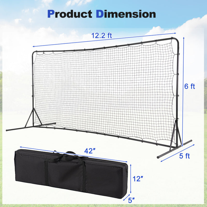 12 X 6 Feet Soccer Rebounder Net with All Weather Net