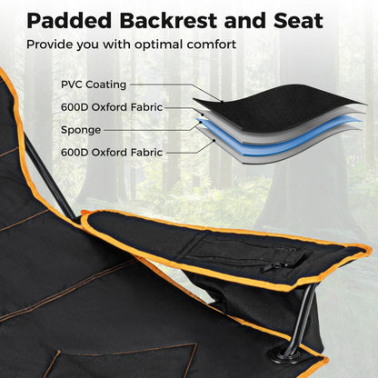 Folding Camping Chair with Footrest Camping Lounge Chair with Carry Bag