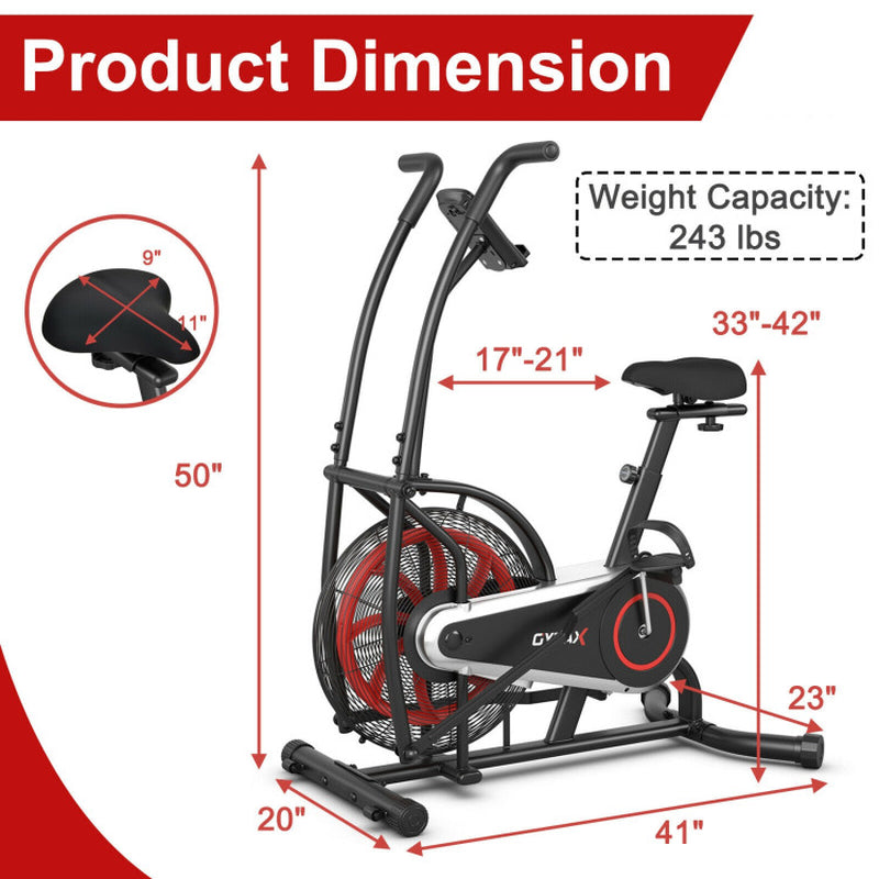 Upright Air Bike with Unlimited Resistance