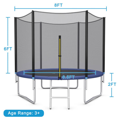 8/10/12/14/15/16 Feet Outdoor Trampoline Bounce Combo with Safety Closure Net Ladder