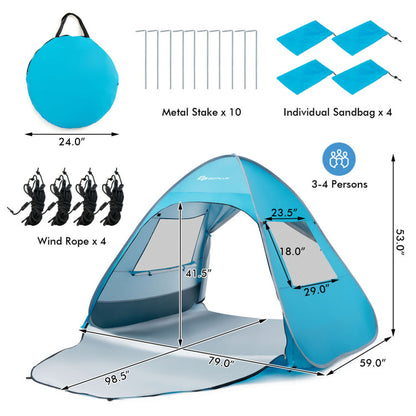 Automatic Pop-Up Beach Tent with Carrying Bag