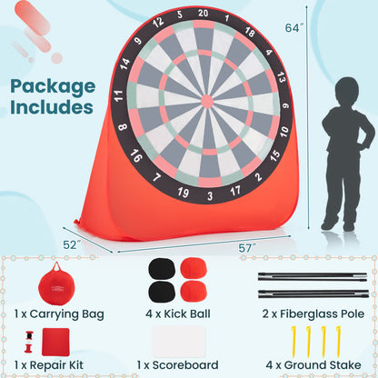 Large Dart Board for Kids with 4 Kick Balls