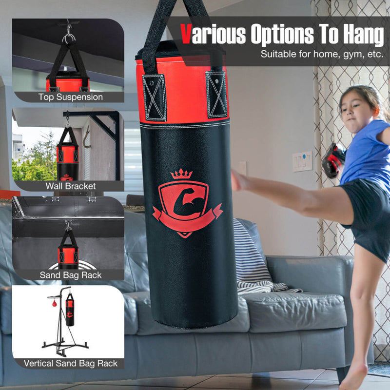 11 Pounds Kids Hanging Punching Bag Set with Punching Gloves