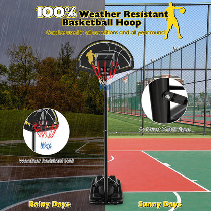 4.25-10 Feet Portable Adjustable Basketball Goal Hoop System