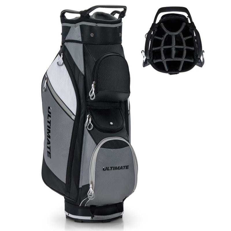 14-Way Golf Cart Stand Bag with Waterproof Rain Hood