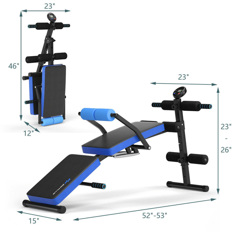 Adjustable Sit up Bench with LCD Monitor