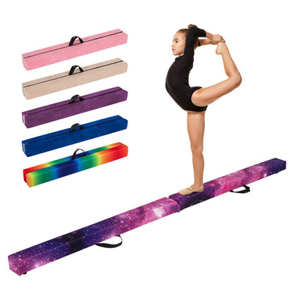 7 Feet Folding Portable Floor Balance Beam with Handles for Gymnasts