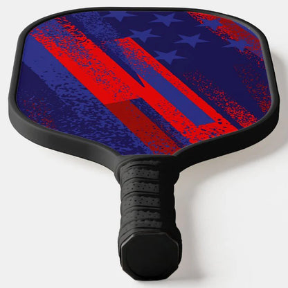 USA Flag Background Pickleball Paddle