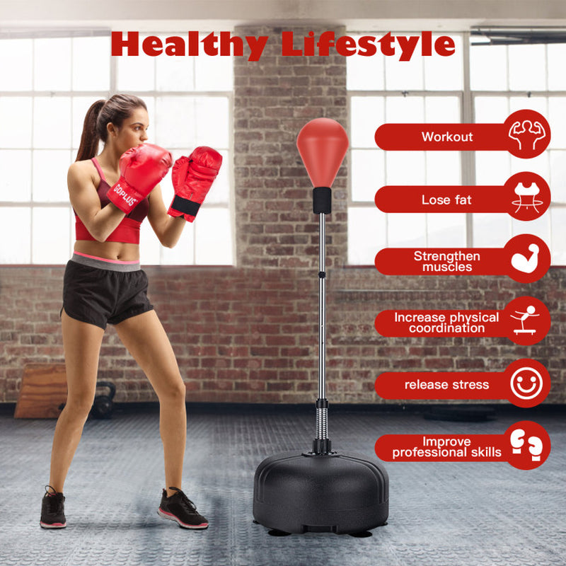 Adjustable Freestanding Punching Bag with Boxing Gloves