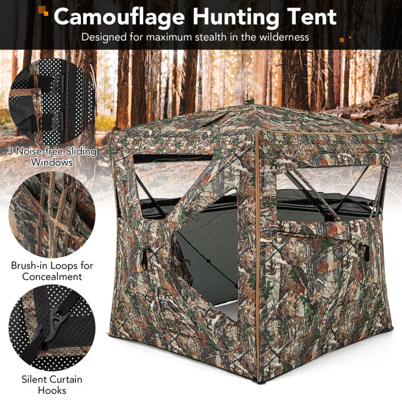 5-IN-1 Detachable Hunting Blind for 2-3 People with Skylight