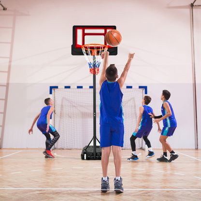 4.3-8.2 Feet Portable Basketball Hoop with Adjustable Height and Wheels