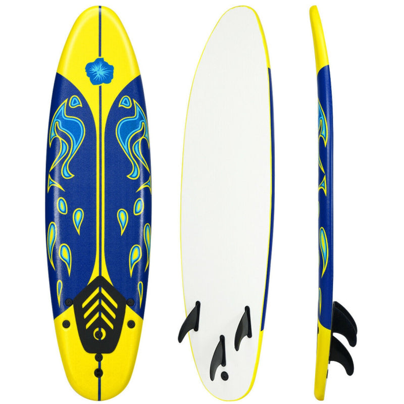 6 Feet Surfboard with 3 Detachable Fins