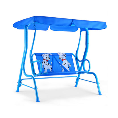 Outdoor Kids Patio Swing Bench with Canopy 2 Seats