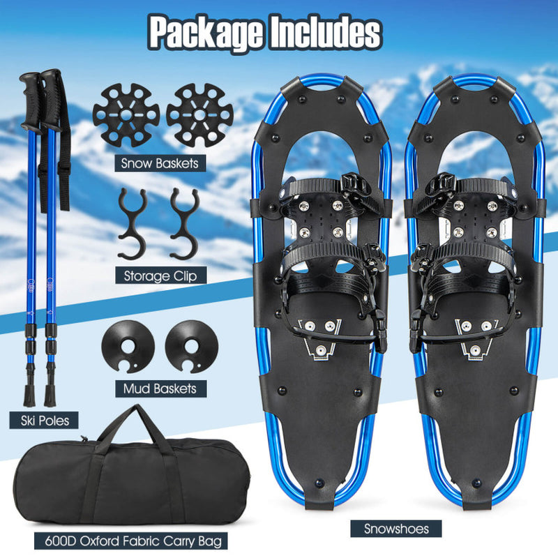 21/25/30 Inch Lightweight Terrain Snowshoes with Flexible Pivot System