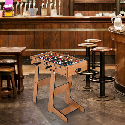 Space Saving Table Football with Durable Handle and 2 Footballs