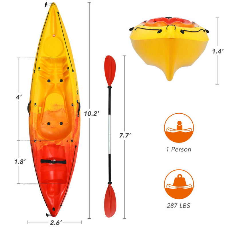 Single Sit-On-Top Kayak with Detachable Aluminum Paddles