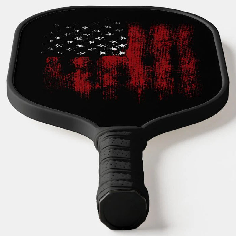 Grunge Vintage USA Flag Pickleball Paddle