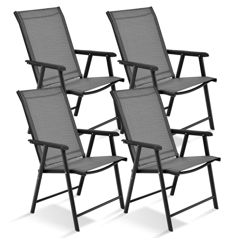 4-Pack Patio Portable Folding Chairs for Outdoor Camping